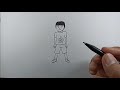 How to draw a person for beginners step by step easy | como hacer un dibujo de una persona