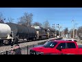 Trains Passing Twice,  Military Train Surprises Us & CSX Sponge Bob Locomotives In Glendale Ohio