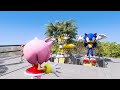 GTA 5 Sonic vs Amy Epic Jumps - Ragdolls Stunts & Fails #8