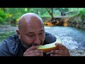 Rustic Bread with Cheese and Watermelon by the River.An Incredibly Delicious Recipe.