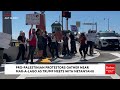 Protestors Demonstrate Near Mar-a-Lago Ahead Of Donald Trump's Meeting With Benjamin Netanyahu