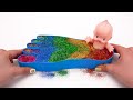 Satisfying Video l How to make Rainbow Foot and Toenail From Mixing Slime in Bathtub Cutting ASMR