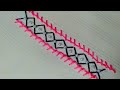 Hand embroidery beginners border design | Cross stitch variation border design