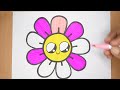 HOW TO DRAW A CUTE FLOWER ❤️🌻🟨🟧🟦🟩