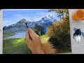 Easy Mountains Acrylic Painting/Landscapes for Beginners