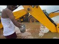 Washing with Fun JCB 3dx Eco | Kirlosker JCB Backhoe and Tata Truck Washing in Village Pond