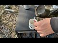-29C WINTER CAMPING IN WINTER STORM hits HOT tent. FREEZING wind, FLAMING stove ASMR