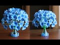 Plastic Bottle Flower Vase Craft - Paper Flowers - Home Decor Ideas