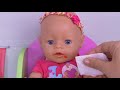 Twins Baby Born Dolls and their funny stories in dollhouse! PLAY DOLLS
