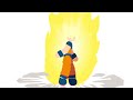 animação das transformações do Goku ssj1 e ssj2