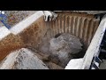Jaw crusher crushing basalt rock