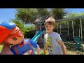 Lawn mowers Leaf Blower Yardwork for Kids Video | BLiPPi toys | min min playtime