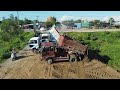 Landfill Up By 5Ton Dump Truck, Fill the flooded area, Bulldozer KOMATSU D31P Update Project