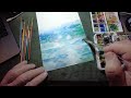 How To Paint A Simple Moonlit Ocean on a Greeting Card