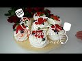 Mini Pavlova with fruit - The most delicate dessert with vanilla cream and fresh fruit # 151