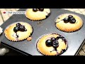 [簡易食譜]一杯到底藍莓杯子蛋糕的做法 ，清新少甜/How To Make Blueberry Cupcakes Easy Recipe/Blueberry Muffins 藍莓瑪芬