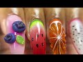 Summer fruit nails | 3D nail art | Gel X | Tutorial 🍉🍊🫐💖