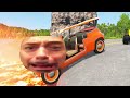 Big & Small Long Snake Mcqueen with Spinner Wheels vs Minecraft vs Thomas Trains - BeamNG.Drive