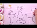 Hello Kitty holding Flowers Drawing, Painting & Coloring For Kids and Toddlers | Child Art