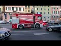 Vigili del fuoco: incendio camion, APS Actros+Defender+ABP Scania in sirena + BONUS