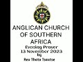 ANGLICAN CHURCH OF SOUTHERN AFRICA – EVENING PRAYER 13/11/2023