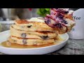 BLUEBERRY PANCAKES | Homemade Fluffy Blueberry Pancakes Recipe