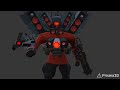 Titan speakermman blaster gun shooting animation