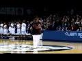 Jamal Combs sing the National Anthem at Indiana college basketball game