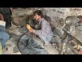 Truck Tire Inner Tube Burst Repair with Amazing Skills || How to Fix an Inner Tube Puncture