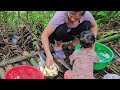 Prepare bamboo to build the kitchen, bring water from the stream to the house