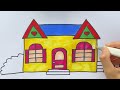 How to Draw a House for Kids Painting and Coloring