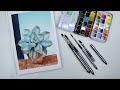 Playing with the FUUMUUI travel paint brushes Watercolor painting demo