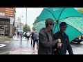 London Rain Walk | Walking London on a Rainy Day | 4K HDR Virtual Walking Tour around London City