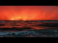 Sand Key Beach Clearwater Beach St Pete Sunset over the Gulf of Mexico during huge storm ASMR waves