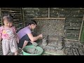 building a stone stove in a bamboo house - single mother