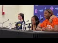 Caitlin Clark, Kelsey Mitchell, Aliyah Boston postgame media after 91-83 Indiana Fever win over Sky