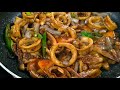 SIKRETO SA MALAMBOT NA PAGLUTO NG PUSIT/STIR FRY  SQUID WITH OYSTER SAUCE RECIPE@chefangelkitchen