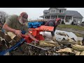 Box Wedge Log Splitter vs. HUGE Poplar round! #firewood #eastonmade #diesel