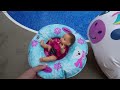 Baby Alive doll Abby’s Family Vacation Morning Routine swimming in the pool baby alive doll videos