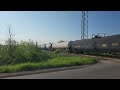 CN 422 with 4 big units crosses Fifty Road in Grimsby