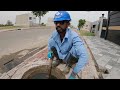 Drain Complaint 319 | Multiple manholes blocked Entire sewer line is blocked 💩