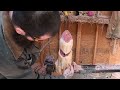 How to carve a cardinal bird easy step by step chainsaw carving #chainsawcarving #howto #tutorial