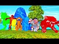 Paint Animals Cow Elephant Mammoth Tiger Lion Gorilla Monkey Dinosaur Fountain Crossing Animals Game