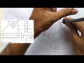 Isometric drawing engineering drawing | Isometric view in engineering drawing