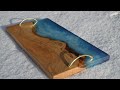 Blue serving board reveal, last sanding and oiling
