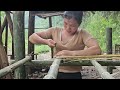 The girl built it with bamboo and beams to create a play area for children