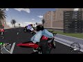Racing and crashing a motorbike in Roblox!