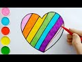 How to draw a cute Heart💜 | Easy Heart step by step for kids | Rainbow Heart