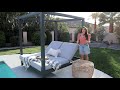 We Turned our dead BACKYARD into a RESORT OASIS...on a budget! Living Spaces Patio Furniture finds!!