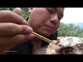 Survival Skills: Primitive Couple Unique Hand Fishing Catch Big Fish - Cooking Delicous Fish